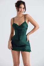 Fleur | Corset Mini Dress With Detachable Panel Satin Slip