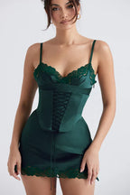 Fleur | Corset Mini Dress With Detachable Panel Satin Slip