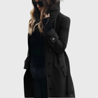 Seraphina | Black Longline Puffer Coat Long Winter — Black