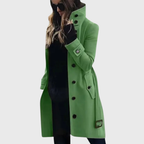 Seraphina | Black Longline Puffer Coat Long Winter — Green