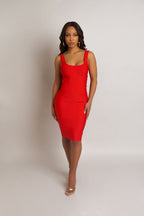 Cosima | Sculpting Bandage Dress with Low Scoop Back