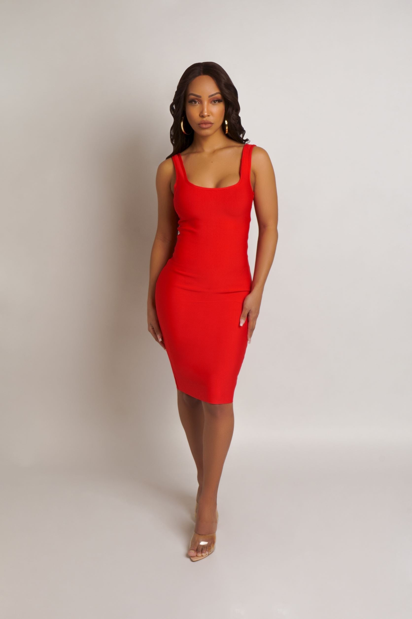 Cosima | Sculpting Bandage Dress with Low Scoop Back