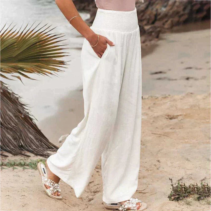 Evangeline | Skinny Fit Linen Trousers For Smart Casual Wear