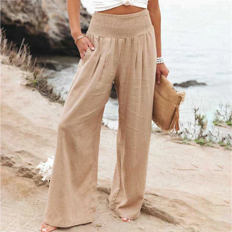 Evangeline | Skinny Fit Linen Trousers For Smart Casual Wear