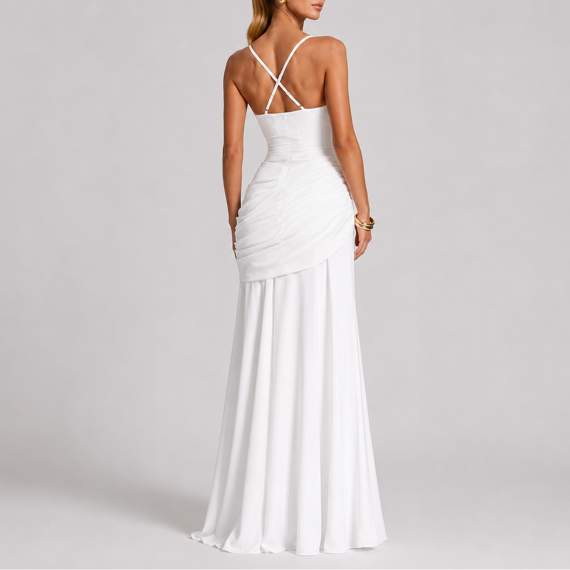 Theodora | Elegant Dresses For Women Ruched Maxi Evening Gown