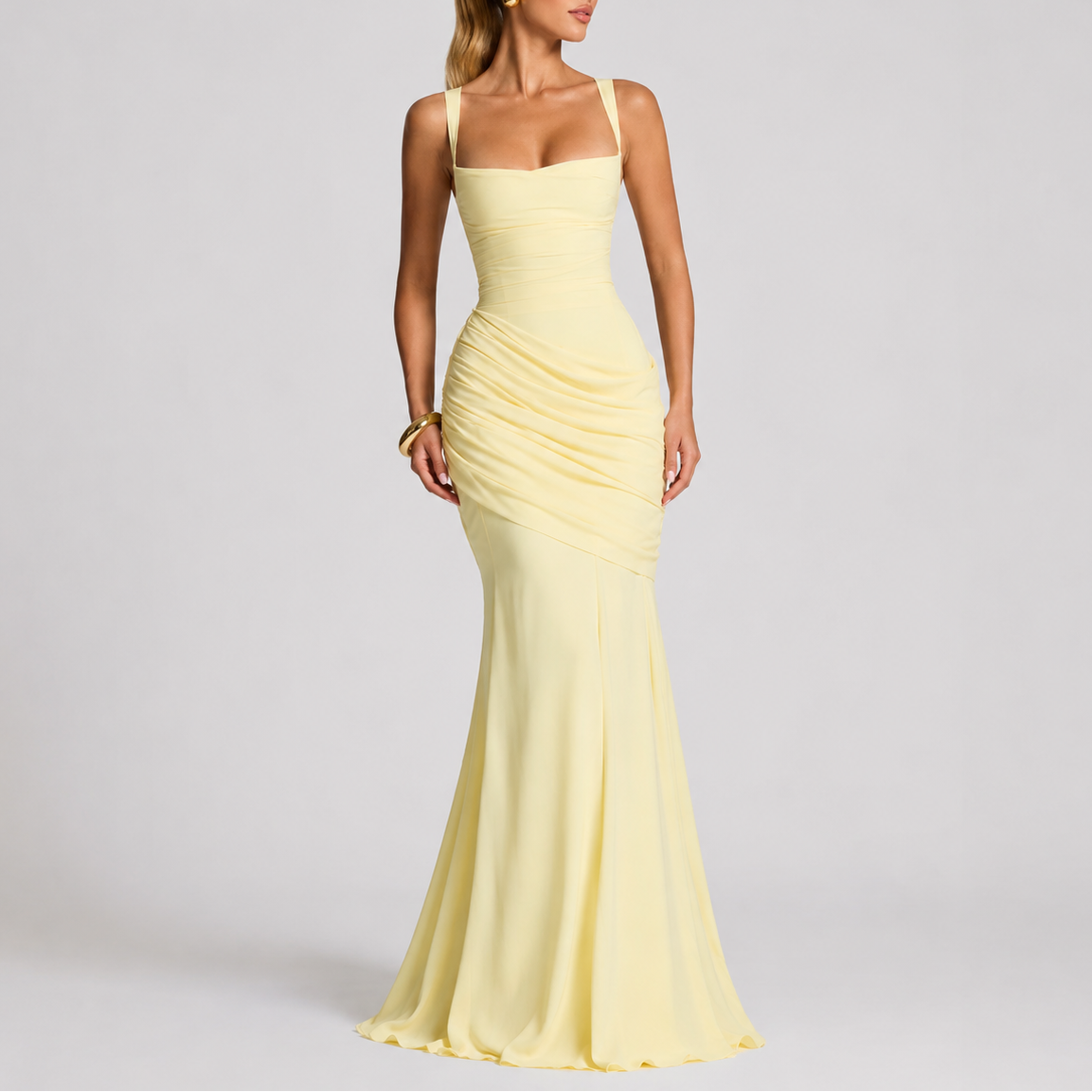 Theodora | Elegant Dresses For Women Ruched Maxi Evening Gown