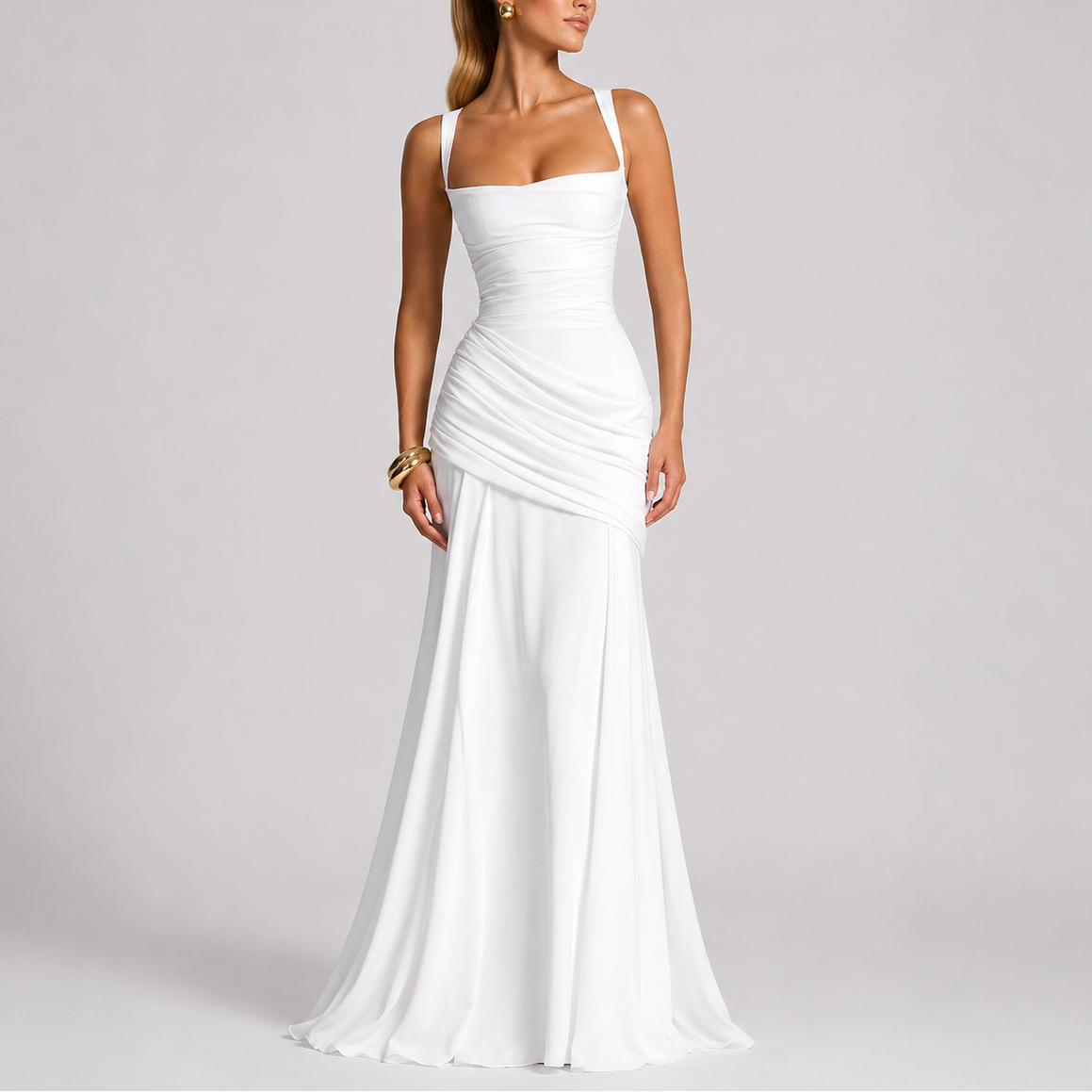 Theodora | Elegant Dresses For Women Ruched Maxi Evening Gown