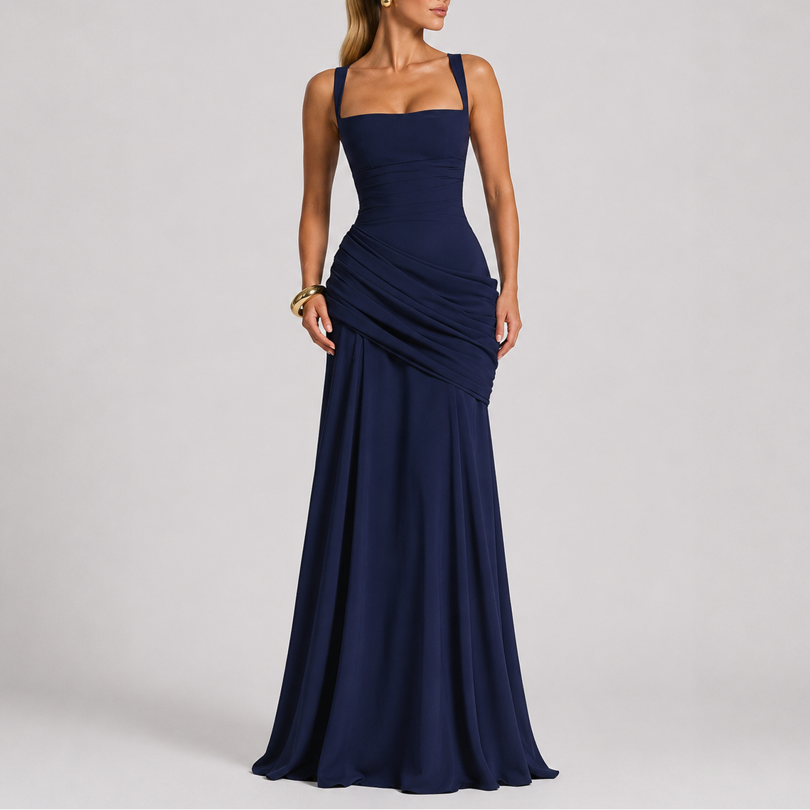 Theodora | Elegant Dresses For Women Ruched Maxi Evening Gown
