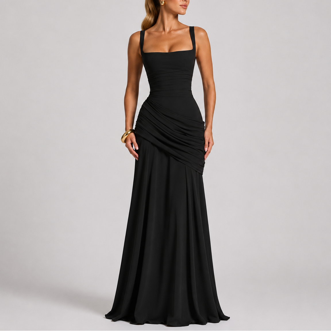 Theodora | Elegant Dresses For Women Ruched Maxi Evening Gown