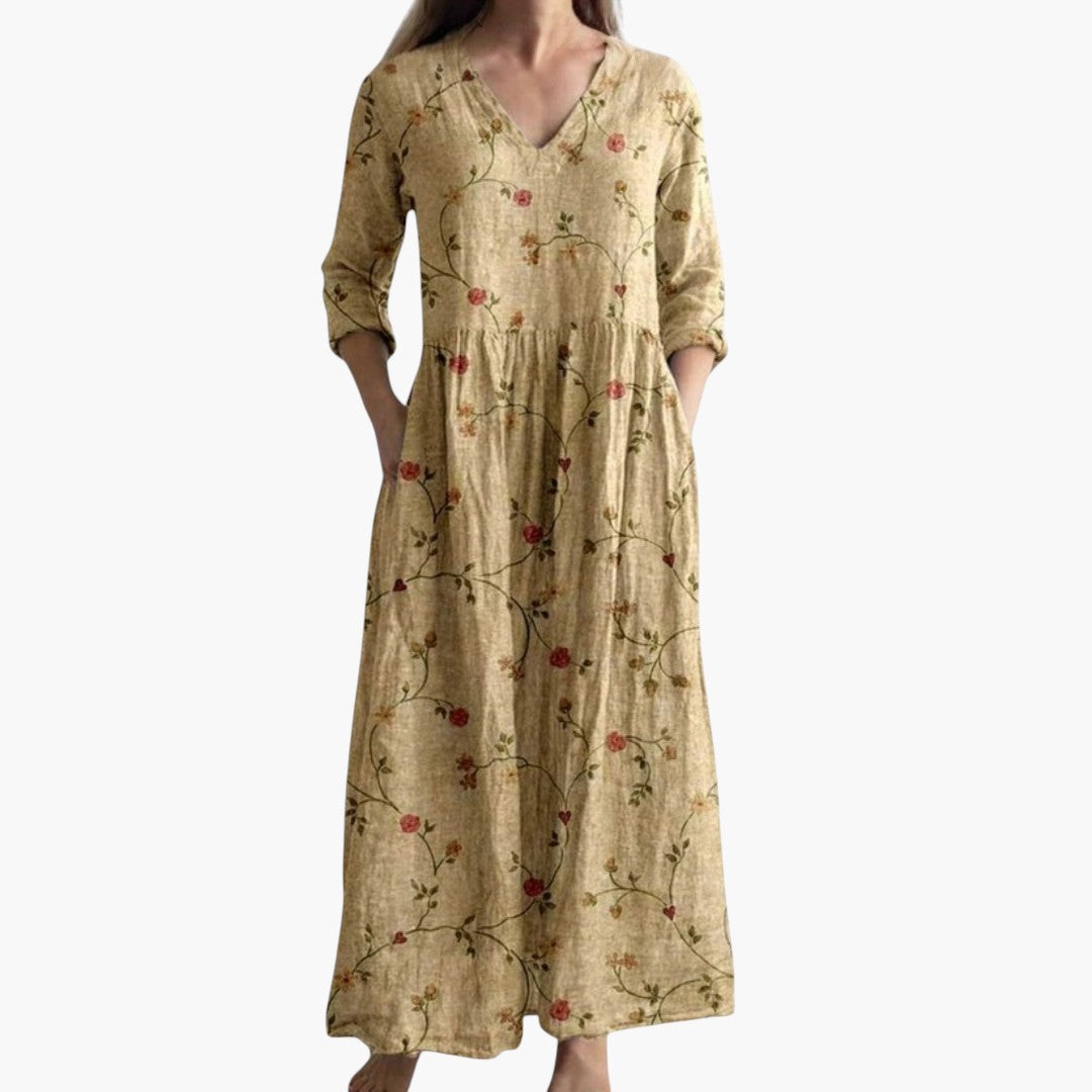Clemence | Floral Summer Maxi Dress V-Neck Garden Party