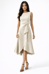 Helena | Draped Asymmetric Midi Dress for Weddings & Evening