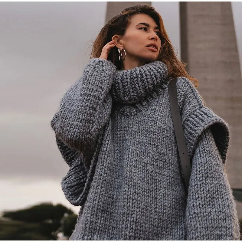 Vivienne | Chunky Knit Turtleneck Roll Neck Jumper Sweater