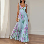 Solene | A Line Floral Maxi Wedding Guest Dresses