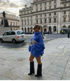 Vivienne | Chunky Knit Turtleneck Roll Neck Jumper Sweater — Blue
