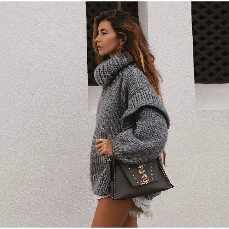 Vivienne | Chunky Knit Turtleneck Roll Neck Jumper Sweater