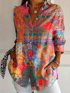 Ingrid | Relaxed Fit Colourful Abstract Print Blouse