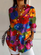 Ingrid | Relaxed Fit Colourful Abstract Print Blouse