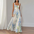 Solene | A Line Floral Maxi Wedding Guest Dresses