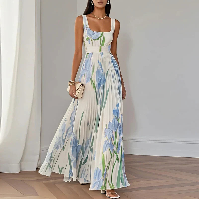 Solene | A Line Floral Maxi Wedding Guest Dresses