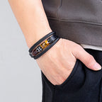 Phineas | Mens Bracelet Braided Leather Tiger Eye Casual