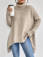 Coralie | Oversized Turtleneck Sweater With Asymmetric Hem