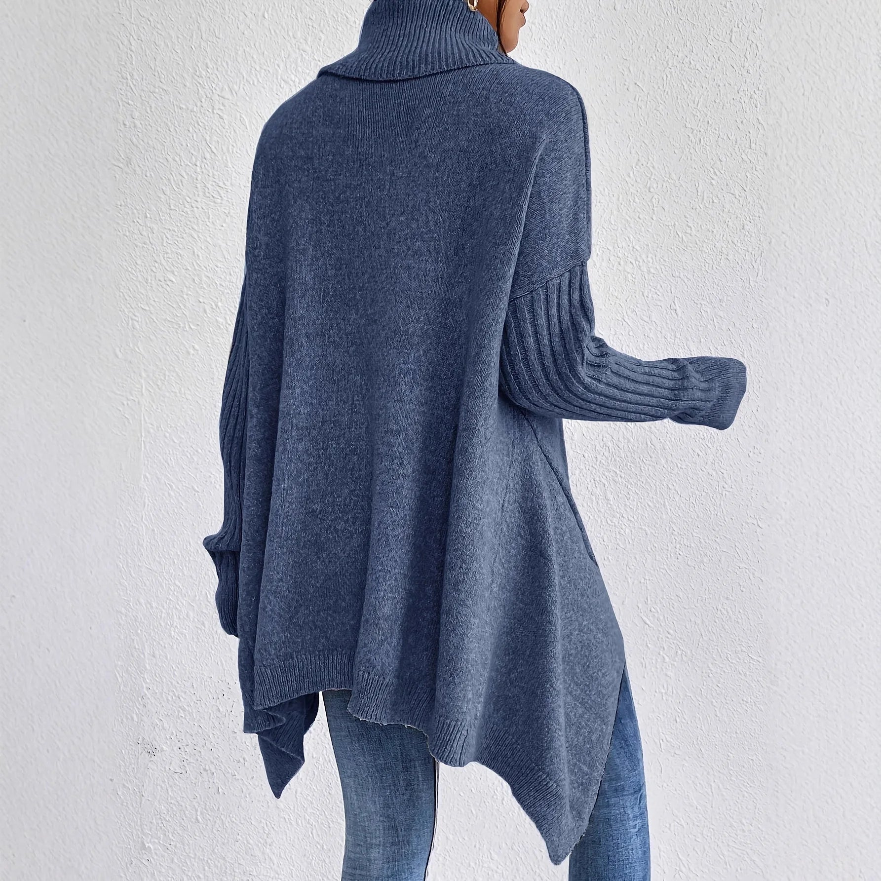 Coralie | Oversized Turtleneck Sweater With Asymmetric Hem