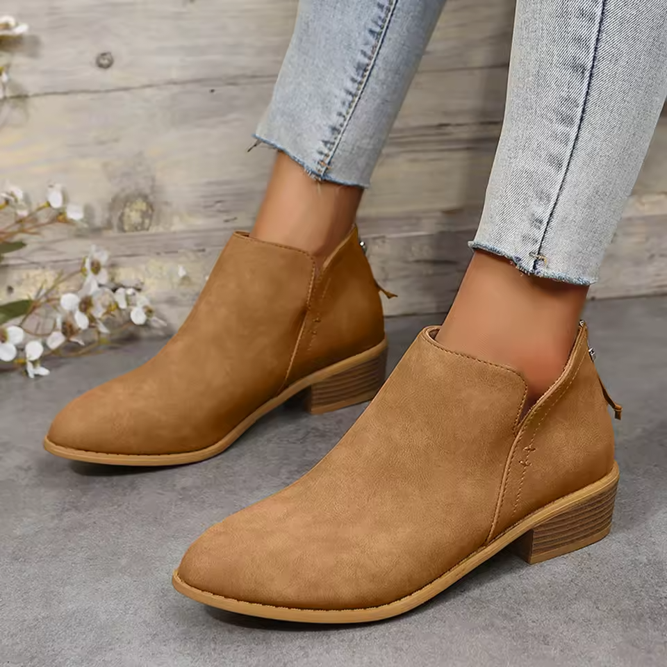 Henriette | Women's Low Heel Ankle Boots Slip On Everyday