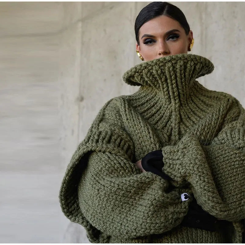 Vivienne | Chunky Knit Turtleneck Roll Neck Jumper Sweater