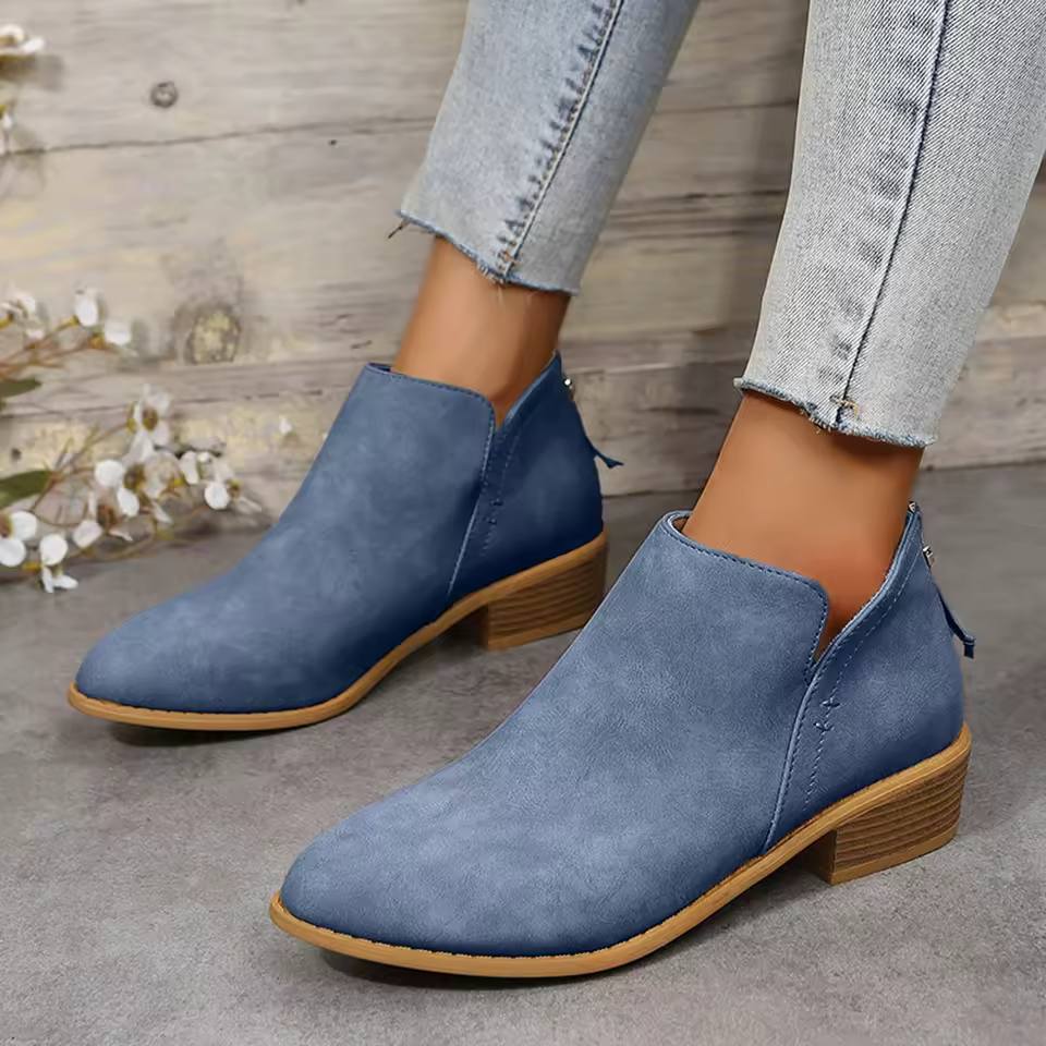 Henriette | Women's Low Heel Ankle Boots Slip On Everyday