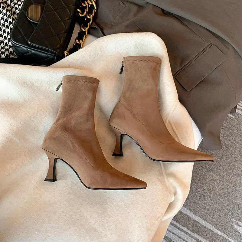 Constance | Women's Heeled Ankle Boots With Pointed Toe