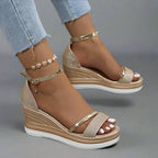 Solene | Women's Wedge Strap Sandals For Summer Occasions