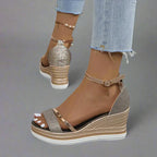 Solene | Women's Wedge Strap Sandals For Summer Occasions
