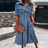 Persephone | Denim Shirt Dress For House And Garden Party