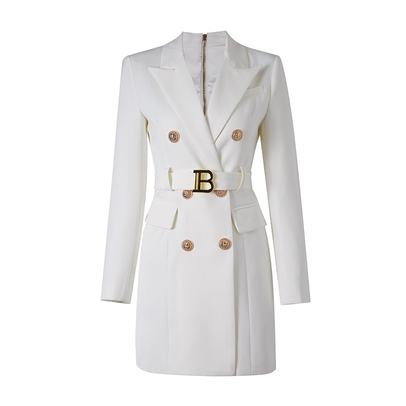 Rosalind | Belted Dress Coat Wedding Guest Blazer Dress