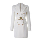 Rosalind | Belted Dress Coat Wedding Guest Blazer Dress