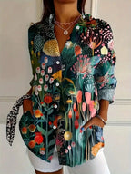 Ingrid | Relaxed Fit Colourful Abstract Print Blouse