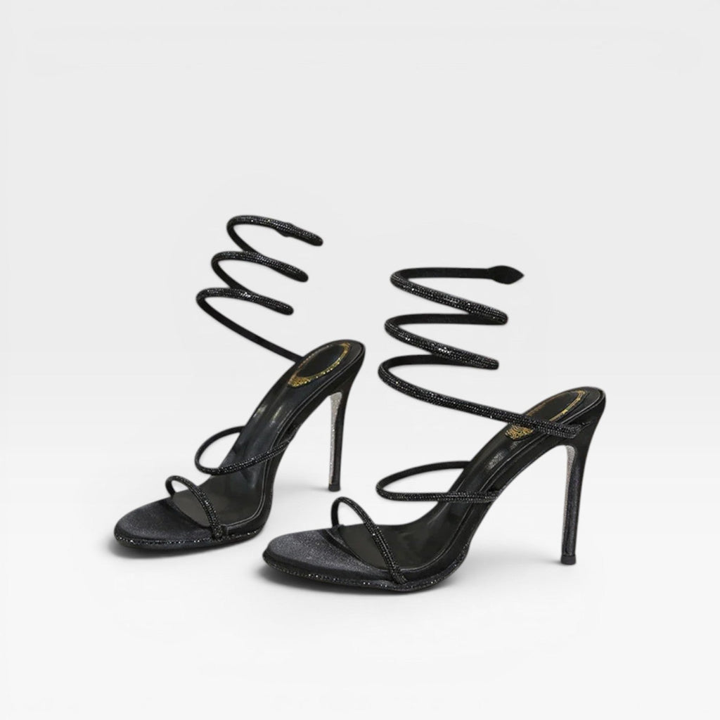 Felicity | Rene Caovilla Heels Diamante Ankle Wrap Stiletto Sandals