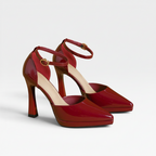 Quintessa | Patent Leather Pointed Toe Ankle Strap Pumps
