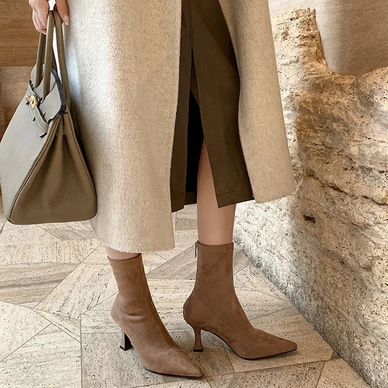 Constance | Women's Heeled Ankle Boots With Pointed Toe