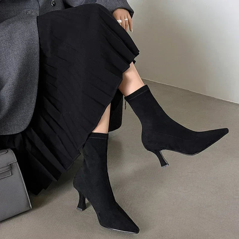 Constance | Women's Heeled Ankle Boots With Pointed Toe