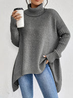 Coralie | Oversized Turtleneck Sweater With Asymmetric Hem