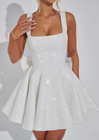 Floriane | Flared Mini Dress with Bow Detail for Special Occasions
