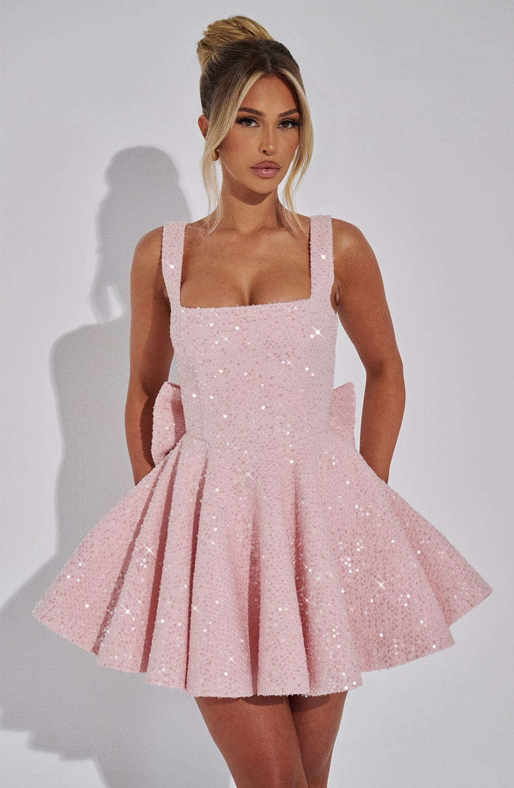 Floriane | Flared Mini Dress with Bow Detail for Special Occasions