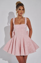 Floriane | Flared Mini Dress with Bow Detail for Special Occasions