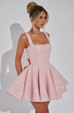 Floriane | Flared Mini Dress with Bow Detail for Special Occasions