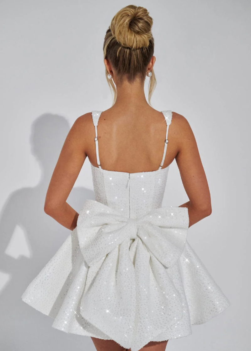 Floriane | Flared Mini Dress with Bow Detail for Special Occasions