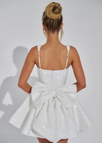 Floriane | Flared Mini Dress with Bow Detail for Special Occasions