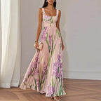 Solene | A Line Floral Maxi Wedding Guest Dresses