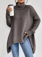 Coralie | Oversized Turtleneck Sweater With Asymmetric Hem