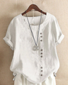 Quintessa | Short Sleeve Button Front Tunic Top